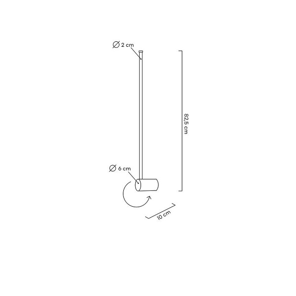 Lampa ścienna OMBRE 80 czarna - Moosee